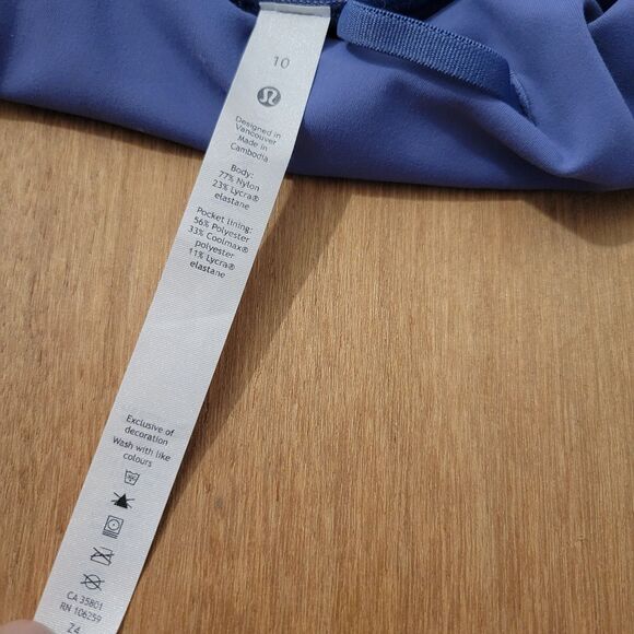 Lululemon Shorts Women 10 Blue Wunder Train 7" Athleisure Sportswear Gym LW7BESS - Picture 6 of 12